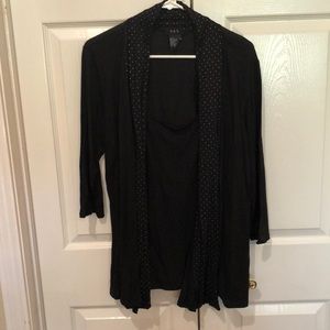 Black Cardigan with built in Tank (NWOT)